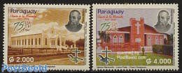 Paraguay 2002 Mennonita Church 2v, Mint NH, Religion - Churches, Temples, Mosques, Synagogues - Iglesias Y Catedrales