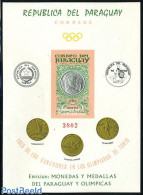 Paraguay 1965 Olympic Medal S/s (medal Sticked On Stamp) Imperf., Mint NH, Sport - Olympic Games - Paraguay
