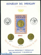 Paraguay 1965 Olympic Medal S/s (medal Sticked On Stamp), Mint NH, Sport - Olympic Games - Paraguay