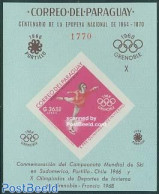 Paraguay 1966 Olympic Winter Games S/s Imperforated, Mint NH, Sport - Olympic Winter Games - Paraguay