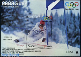 Paraguay 1987 Olympic Winter Games S/s, Mint NH, Sport - Olympic Winter Games - Skiing - Ski