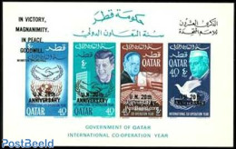 Qatar 1966 20 Years UNO S/s, Mint NH, History - American Presidents - United Nations - Qatar