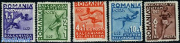 Romania 1937 Balkan Olympiade 5v, Unused (hinged), History - Sport - Europa Hang-on Issues - Athletics - Sport (other .. - Ungebraucht