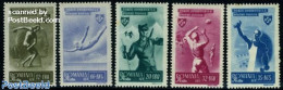 Romania 1945 Sports 5v, Mint NH, Sport - Athletics - Sport (other And Mixed) - Swimming - Volleyball - Nuovi