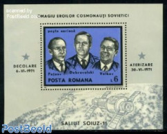 Romania 1971 Sojuz 11 Accident S/s, Mint NH, History - Transport - Space Exploration - Disasters - Ungebraucht