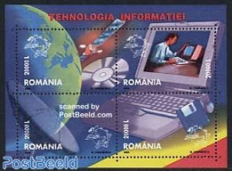Romania 2004 Information Technology S/s, Mint NH, Science - Transport - Various - Computers & IT - U.P.U. - Space Expl.. - Neufs