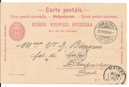 SVIZZERA - SUISSE - HELVETIA - 1899 - CHAUX De FONDS - 10 - Postkaart - Post Card - Intero Postale - Entier Postal - Entiers Postaux