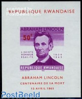 Rwanda 1965 A. Lincoln S/s Imperforated, Mint NH, History - American Presidents - Other & Unclassified