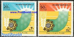 Saudi Arabia 1976 Five Years Plan 2v, Mint NH - Saoedi-Arabië