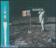 Samoa 1989 Moonlanding Anniversary S/s, Mint NH, Transport - Space Exploration - Samoa (Staat)