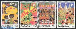 Singapore 1989 Festivals 4v, Mint NH, Art - Children Drawings - Autres & Non Classés