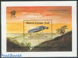 Sierra Leone 1983 Aviation Anniversary S/s, Mint NH, Transport - Balloons - Science Fiction - Montgolfier