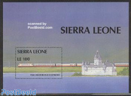 Sierra Leone 1987 Rheingold Express S/s, Mint NH, Transport - Railways - Art - Castles & Fortifications - Trains