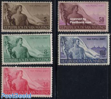 San Marino 1948 Labour Day 5v, Unused (hinged) - Unused Stamps