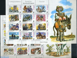 Spain 1998 Don Quichote 2x12v M/s, Mint NH, Various - Mills (Wind & Water) - Art - Authors - Cervantes - Nuovi