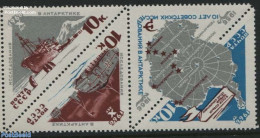 Russia, Soviet Union 1966 Antarctica 3v, Shape May Vary, Mint NH, Nature - Science - Transport - Various - Penguins - .. - Unused Stamps