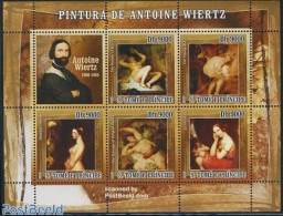 Sao Tome/Principe 2007 Antoine Wiertz Paintings 6v M/s, Mint NH, Art - Nude Paintings - Paintings - São Tomé Und Príncipe