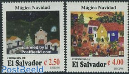 El Salvador 1996 Christmas 2v, Mint NH, Religion - Christmas - Christmas