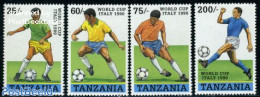 Tanzania 1990 World Cup Football 4v, Mint NH, Sport - Football - Tanzanie (1964-...)