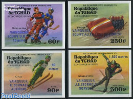Chad 1976 Winter Olympics Winners 4v Imperforated, Mint NH, Sport - (Bob) Sleigh Sports - Ice Hockey - Olympic Winter .. - Other & Unclassified