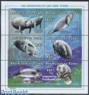 Chad 1998 Manati 6v M/s, Mint NH, Nature - Animals (others & Mixed) - Sea Mammals - Andere & Zonder Classificatie