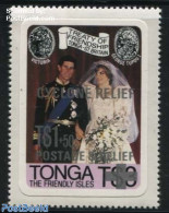 Tonga 1982 Cyclone Relief 1v, Mint NH, History - Science - Charles & Diana - Kings & Queens (Royalty) - Meteorology - Royalties, Royals
