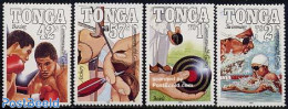 Tonga 1990 Commonwealth Games 4v, Mint NH, Sport - Boxing - Shooting Sports - Sport (other And Mixed) - Swimming - Boxeo