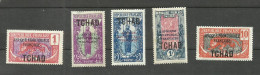 TCHAD N°19, 30, 31, 34, 37 Cote 5.30€ - Used Stamps