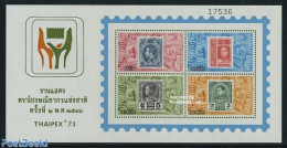 Thailand 1973 Thaipex S/s, Mint NH, Nature - Cats - Stamps On Stamps - Postzegels Op Postzegels