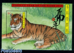 Tokelau Islands 2010 Year Of The Tiger S/s, Mint NH, Nature - Various - Cat Family - New Year - New Year