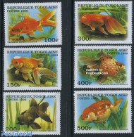 Togo 1999 Goldfish 6v, Mint NH, Nature - Fish - Vissen