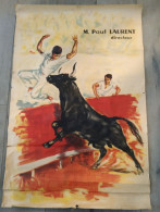 Affiche De Henry Couve, Taureau Camargue, Beaucaire,arènes Paul Laurent,manade Et Razeteur - Afiches