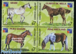 Uruguay 1999 Philexfrance, Horses 4v [+], Mint NH, Nature - Horses - Uruguay