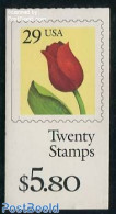 United States Of America 1991 Tulip Booklet, Mint NH, Nature - Flowers & Plants - Stamp Booklets - Unused Stamps