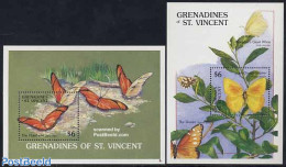 Saint Vincent & The Grenadines 1989 Butterflies 2 S/s, Mint NH, Nature - Butterflies - St.Vincent & Grenadines