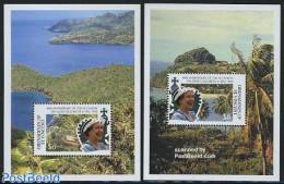 Saint Vincent & The Grenadines 1992 Queen Jubilee 2 S/s, Mint NH, History - Kings & Queens (Royalty) - Royalties, Royals