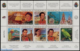 Venezuela 1998 Isle Of Margarita 10v M/s, Mint NH, History - Nature - Sport - Transport - Explorers - Birds - Parrots .. - Esploratori