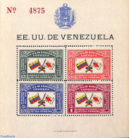 Venezuela 1944 Red Cross S/s, Mint NH, Health - History - Red Cross - Flags - Croix-Rouge