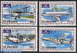 Saint Vincent 1982 50 Years Airmail 4v, Mint NH, Transport - Post - Aircraft & Aviation - Post