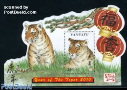 Vanuatu 2010 Year Of The Tiger S/s, Mint NH, Nature - Various - Cat Family - New Year - Neujahr