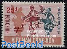 Vietnam, South 1974 Overprint, Folk Dance 1v, Mint NH, Performance Art - Various - Dance & Ballet - Folklore - Danza