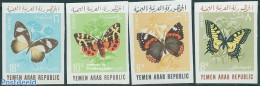 Yemen, Arab Republic 1966 Butterflies 4v Imperforated, Mint NH, Nature - Butterflies - Autres & Non Classés