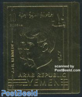 Yemen, Arab Republic 1968 Kennedy Brothers 1v, Gold Imperforated, Mint NH, History - Autres & Non Classés