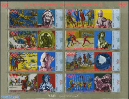 Yemen, Arab Republic 1969 Medieval Sports 8v M/s, Mint NH, Nature - Sport - Transport - Dogs - Horses - Sport (other A.. - Tennis