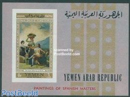 Yemen, Arab Republic 1967 Goya Painting S/s, Mint NH, Nature - Wine & Winery - Art - Paintings - Vinos Y Alcoholes