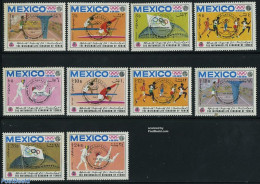 Yemen, Kingdom 1968 Olympic Winners 10v, Overprints, Mint NH, Sport - Fencing - Kayaks & Rowing - Olympic Games - Schermen