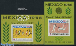 Yemen, Kingdom 1968 Olympic Games 2 S/s, Mint NH, Sport - Athletics - Fencing - Olympic Games - Athlétisme