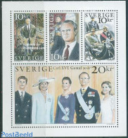 Sweden 1996 King 50th Anniversary 4v M/s, Mint NH, History - Kings & Queens (Royalty) - Ongebruikt