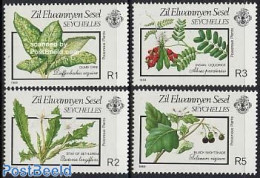 Seychelles, Zil Eloigne Sesel 1989 Poisened Plants 4v, Mint NH, Nature - Flowers & Plants - Seychellen (1976-...)