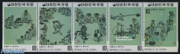 Korea, South 1971 Paintings 5v [::::], Mint NH, Sport - Various - Sport (other And Mixed) - Textiles - Art - Paintings - Textiel